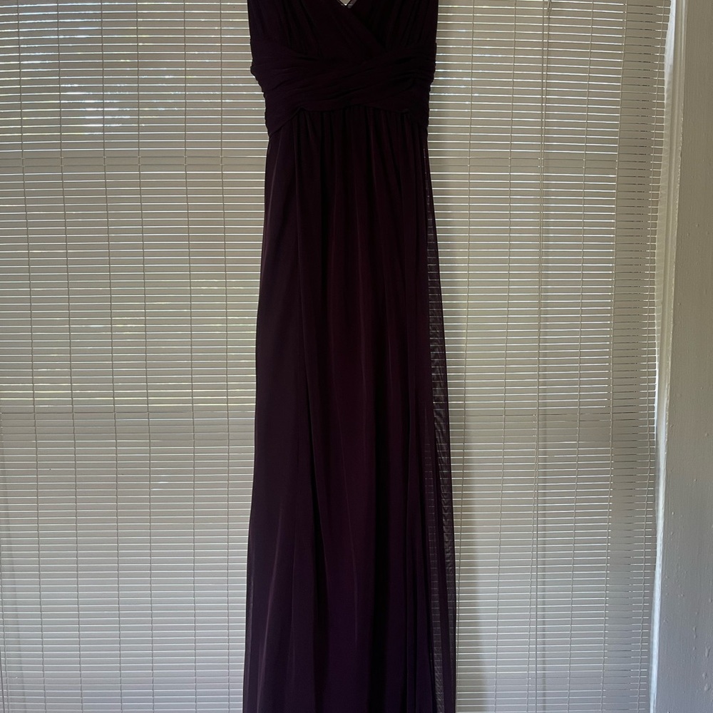 Girl’s David's Bridal Purple Sleeveless V-Neck Gown